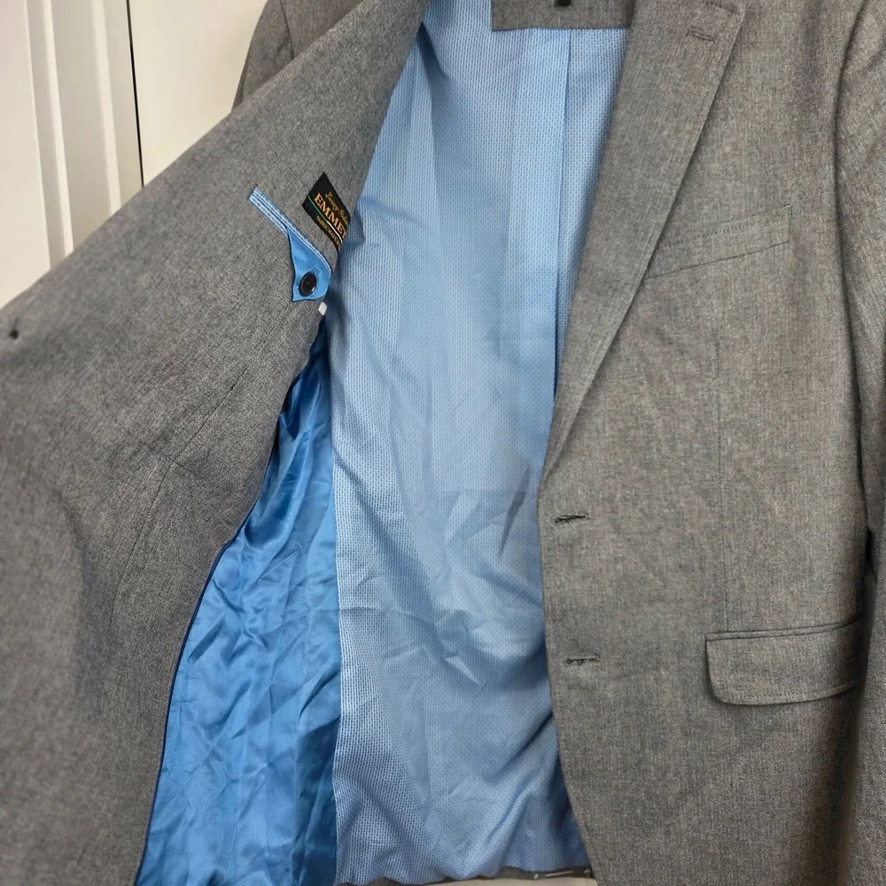Banana Republic Tailored Fit Gray Blazer Sport Coat‎ 38R Emmetex Italian Fabric